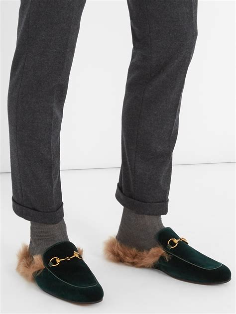 men gold gucci loafers|Gucci fur loafer.